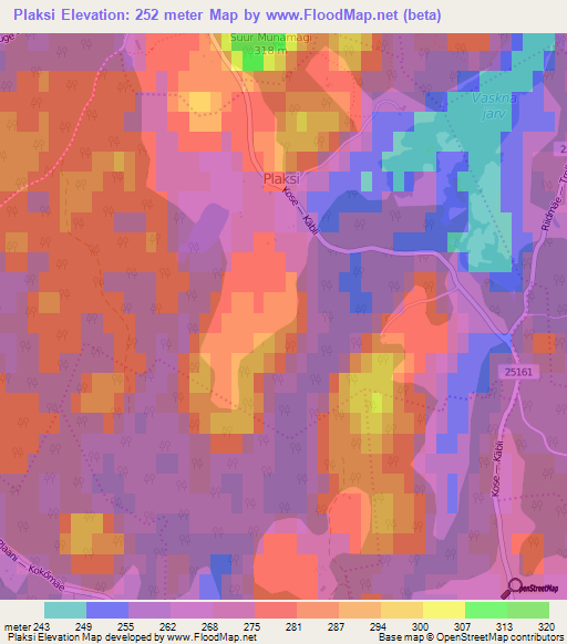 Plaksi,Estonia Elevation Map