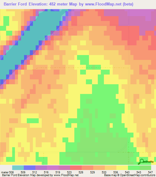 Barrier Ford,Canada Elevation Map