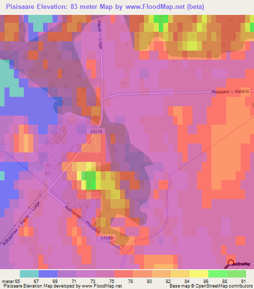 Pisisaare,Estonia Elevation Map