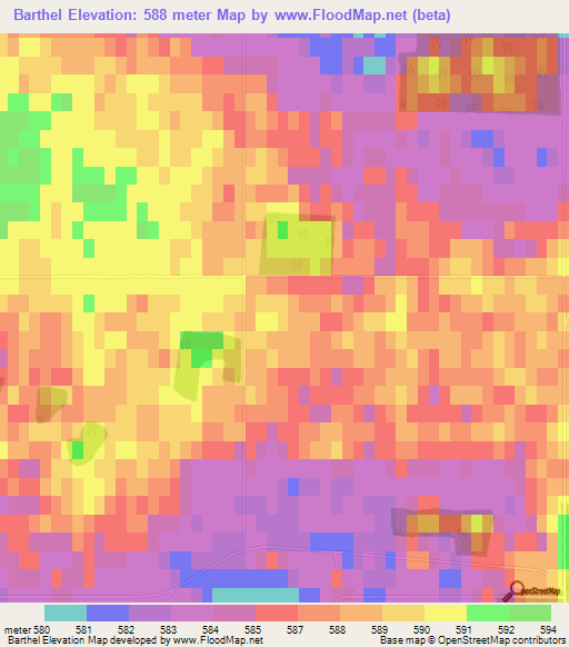 Barthel,Canada Elevation Map
