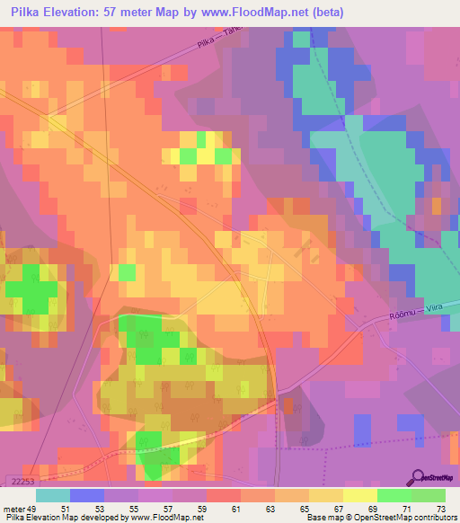 Pilka,Estonia Elevation Map