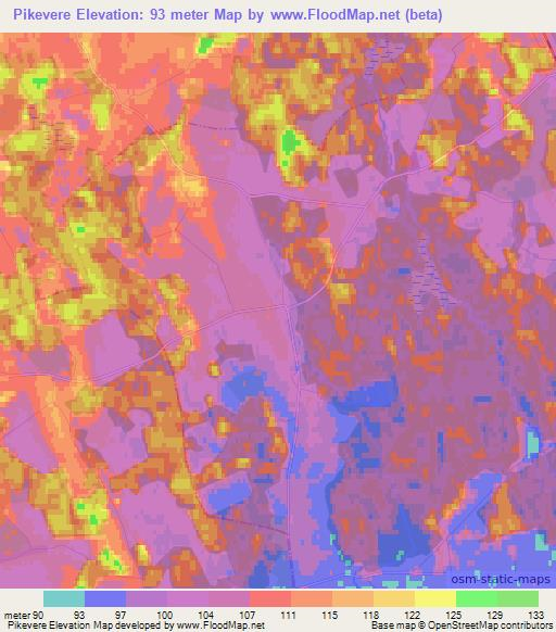 Pikevere,Estonia Elevation Map