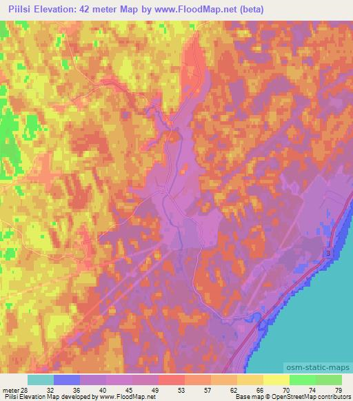 Piilsi,Estonia Elevation Map