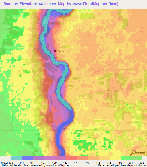 Batoche,Canada Elevation Map