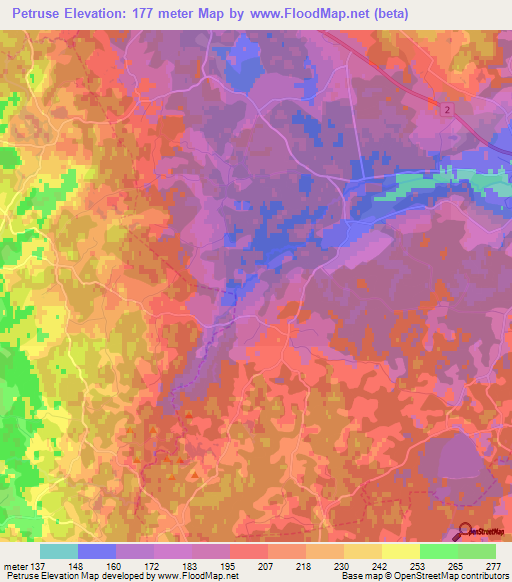 Petruse,Estonia Elevation Map