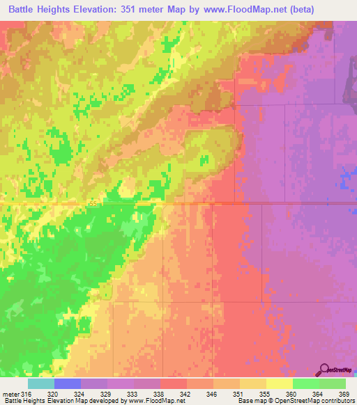 Battle Heights,Canada Elevation Map