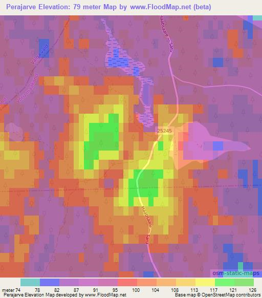 Perajarve,Estonia Elevation Map