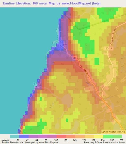 Bauline,Canada Elevation Map