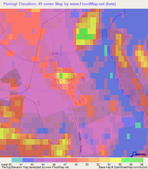 Peningi,Estonia Elevation Map