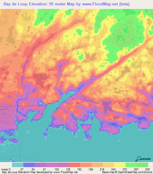 Bay de Loup,Canada Elevation Map