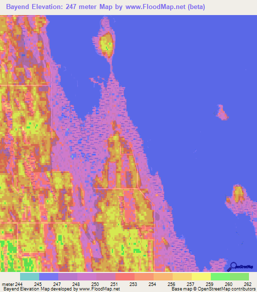 Bayend,Canada Elevation Map