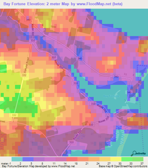 Bay Fortune,Canada Elevation Map