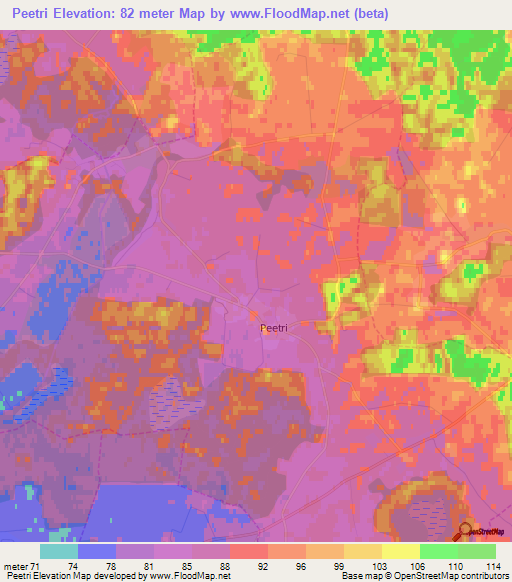 Peetri,Estonia Elevation Map