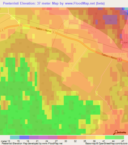 Peeterristi,Estonia Elevation Map