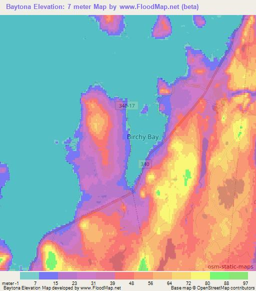 Baytona,Canada Elevation Map