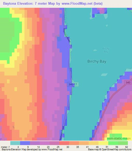 Baytona,Canada Elevation Map