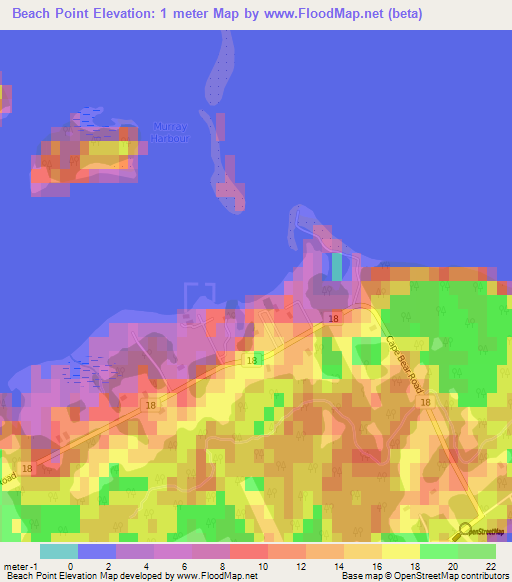 Beach Point,Canada Elevation Map