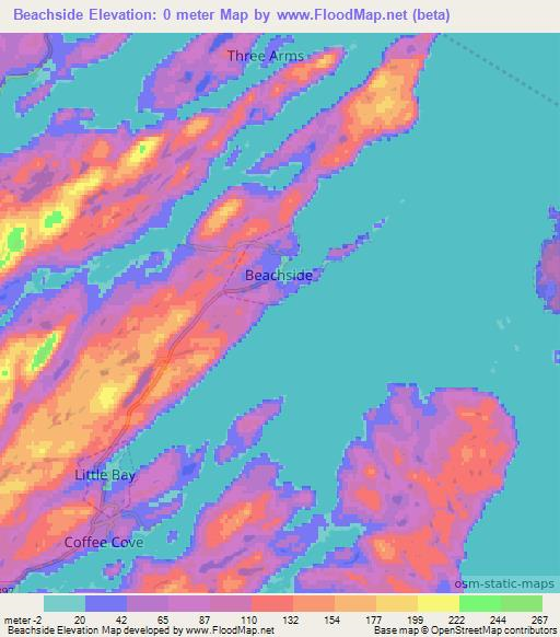 Beachside,Canada Elevation Map