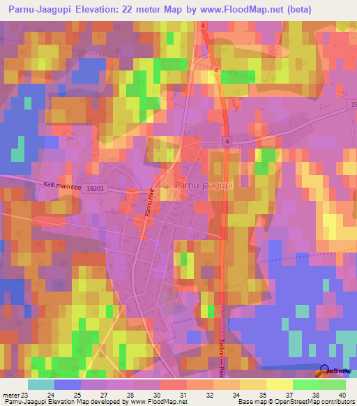 Parnu-Jaagupi,Estonia Elevation Map