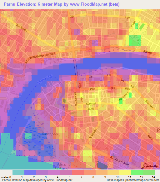 Parnu,Estonia Elevation Map