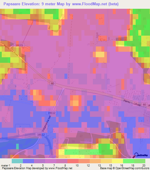 Papsaare,Estonia Elevation Map