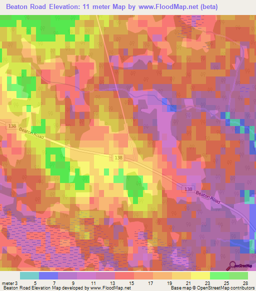 Beaton Road,Canada Elevation Map