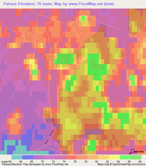 Palvere,Estonia Elevation Map