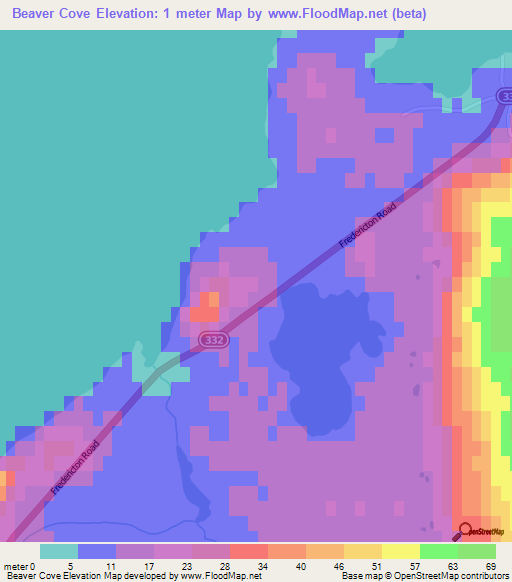 Beaver Cove,Canada Elevation Map