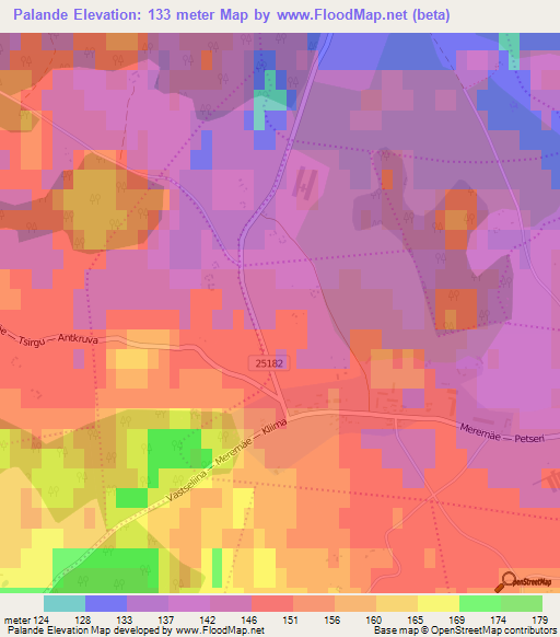 Palande,Estonia Elevation Map