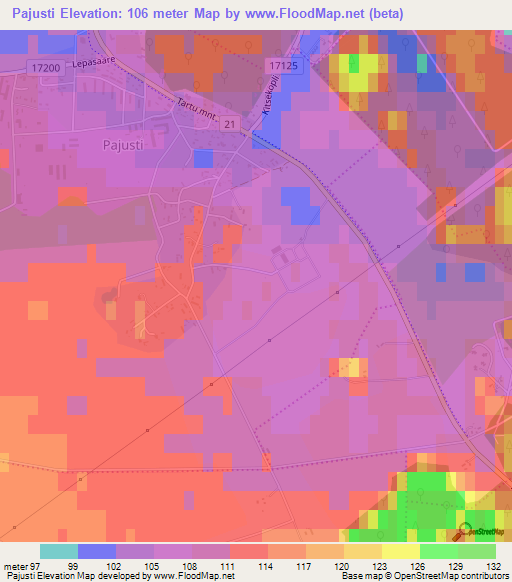 Pajusti,Estonia Elevation Map