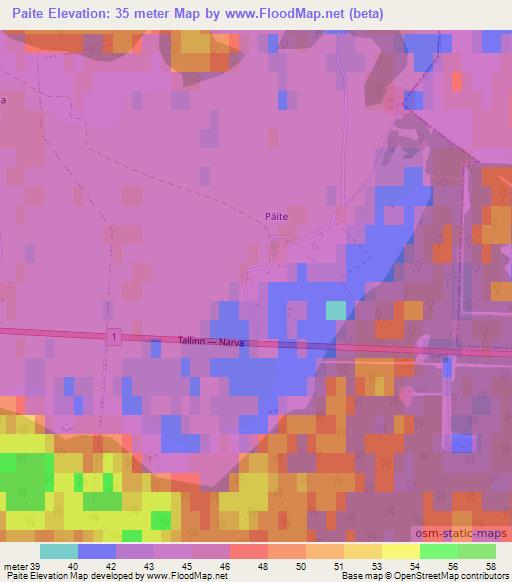 Paite,Estonia Elevation Map