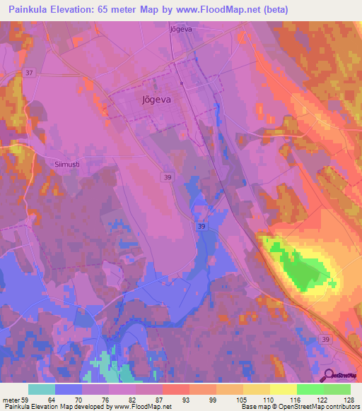 Painkula,Estonia Elevation Map