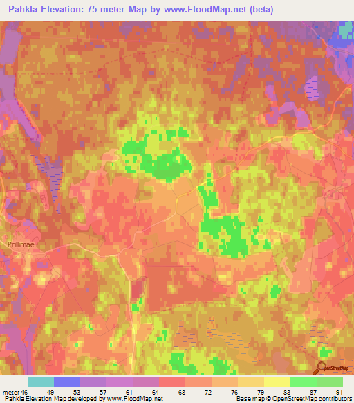 Pahkla,Estonia Elevation Map