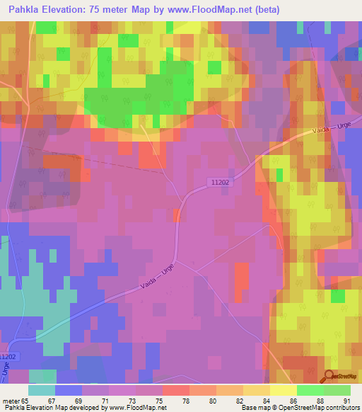 Pahkla,Estonia Elevation Map