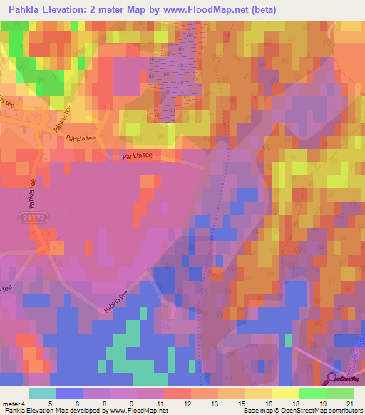Pahkla,Estonia Elevation Map