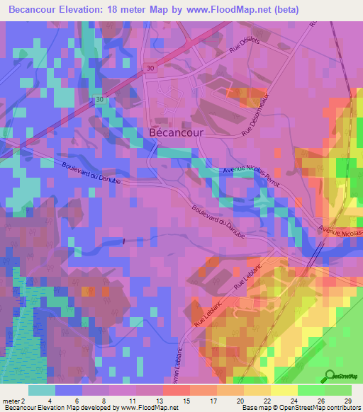 Becancour,Canada Elevation Map