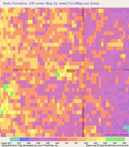 Bede,Canada Elevation Map
