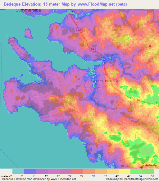 Bedeque,Canada Elevation Map