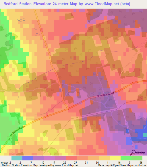 Bedford Station,Canada Elevation Map