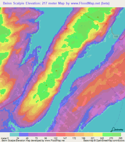 Beinn Scalpie,Canada Elevation Map