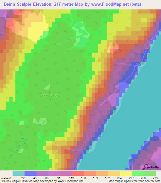 Beinn Scalpie,Canada Elevation Map
