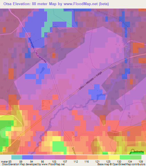 Otsa,Estonia Elevation Map