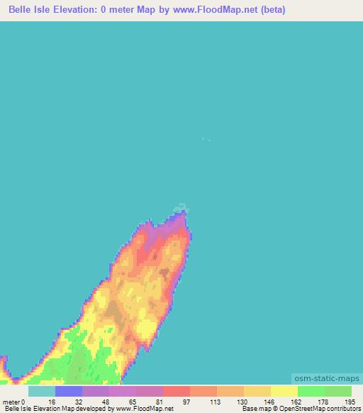 Belle Isle,Canada Elevation Map