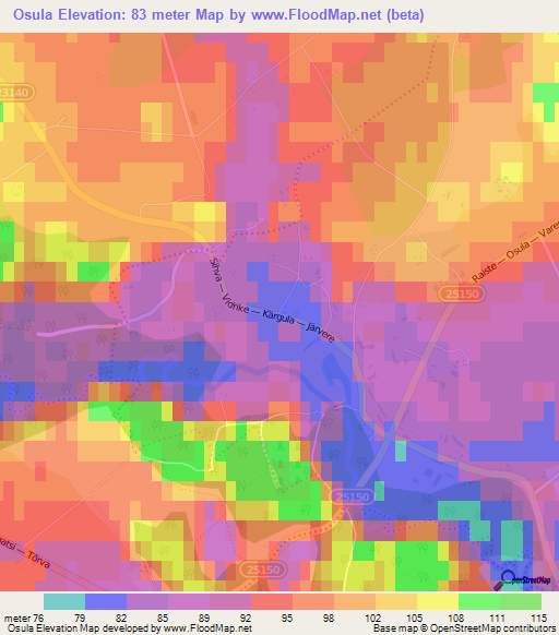 Osula,Estonia Elevation Map