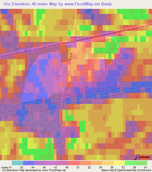 Oru,Estonia Elevation Map