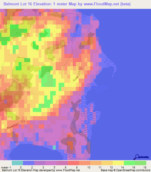 Belmont Lot 16,Canada Elevation Map