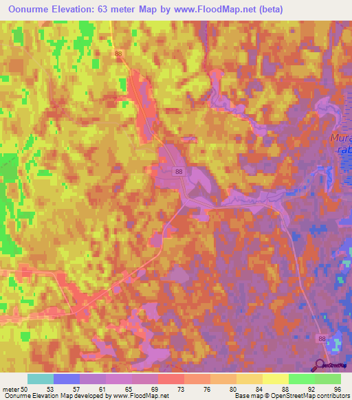 Oonurme,Estonia Elevation Map