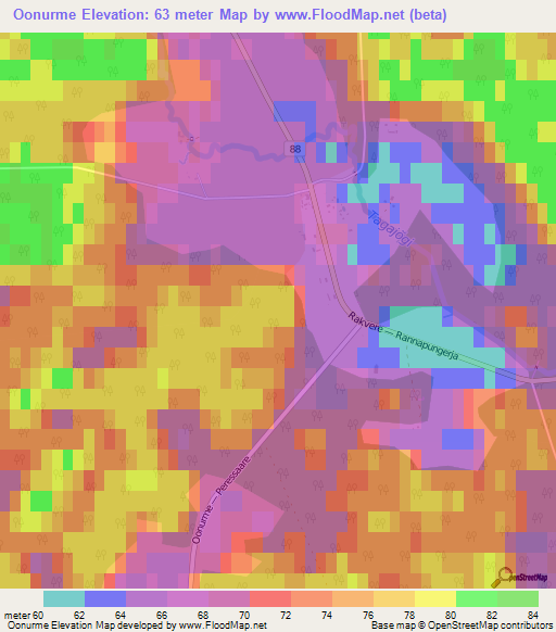 Oonurme,Estonia Elevation Map