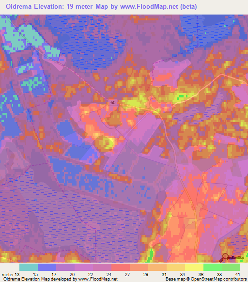 Oidrema,Estonia Elevation Map