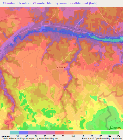 Obinitsa,Estonia Elevation Map